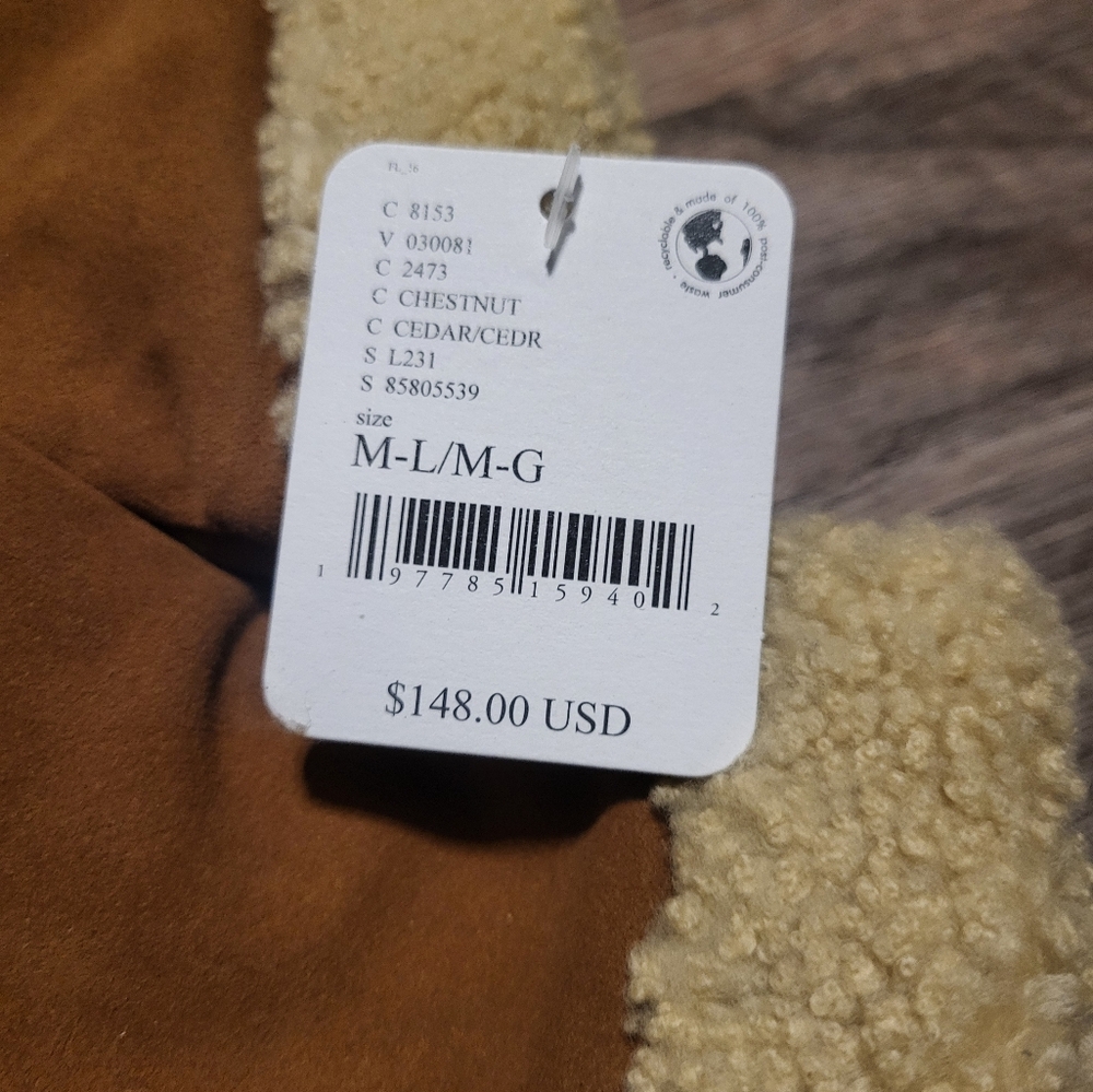 FREE PEOPLE x CAROLINA AMATO Shearling Zipper Mittens NWT - Picture 6 of 10